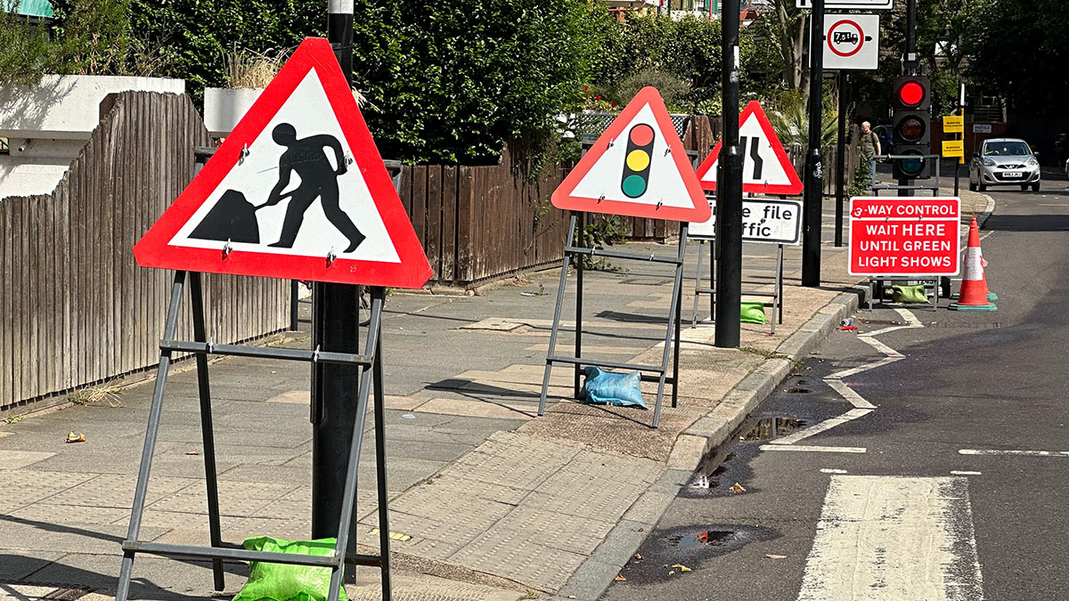 Roadwork signs